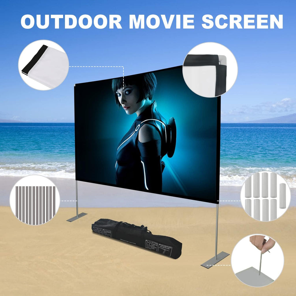 80 inch Portable Projector Screen with Stand and Carry Bag D717