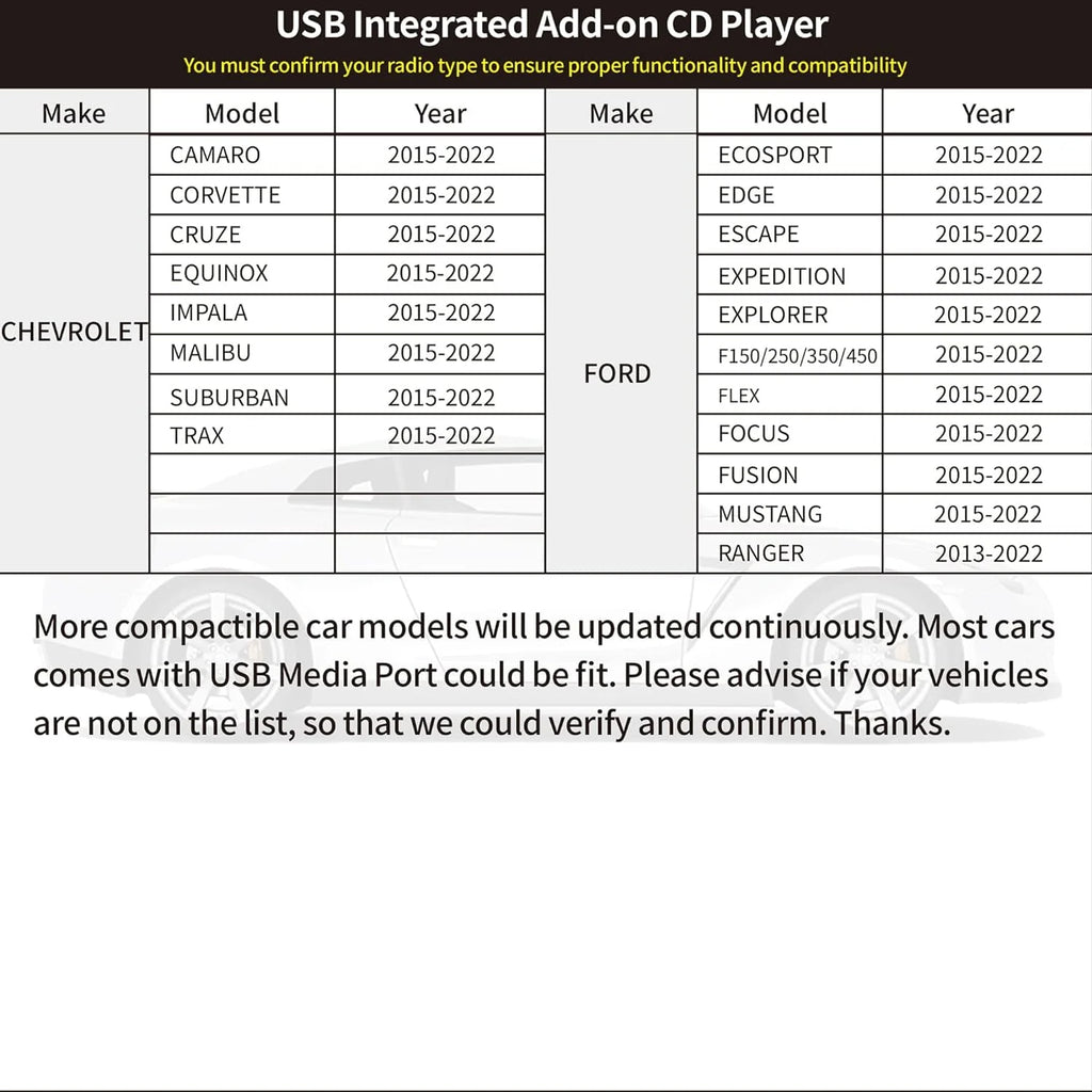 External Portable USB CD Player for Car B6952