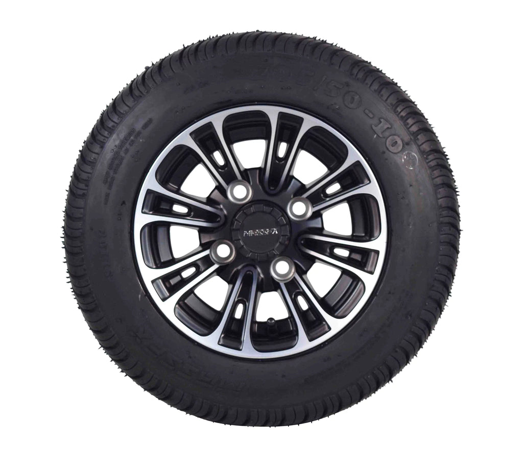 205/50-10 Golf Cart Turf Tire & Black Wheel Kit 2 Pack Q504320
