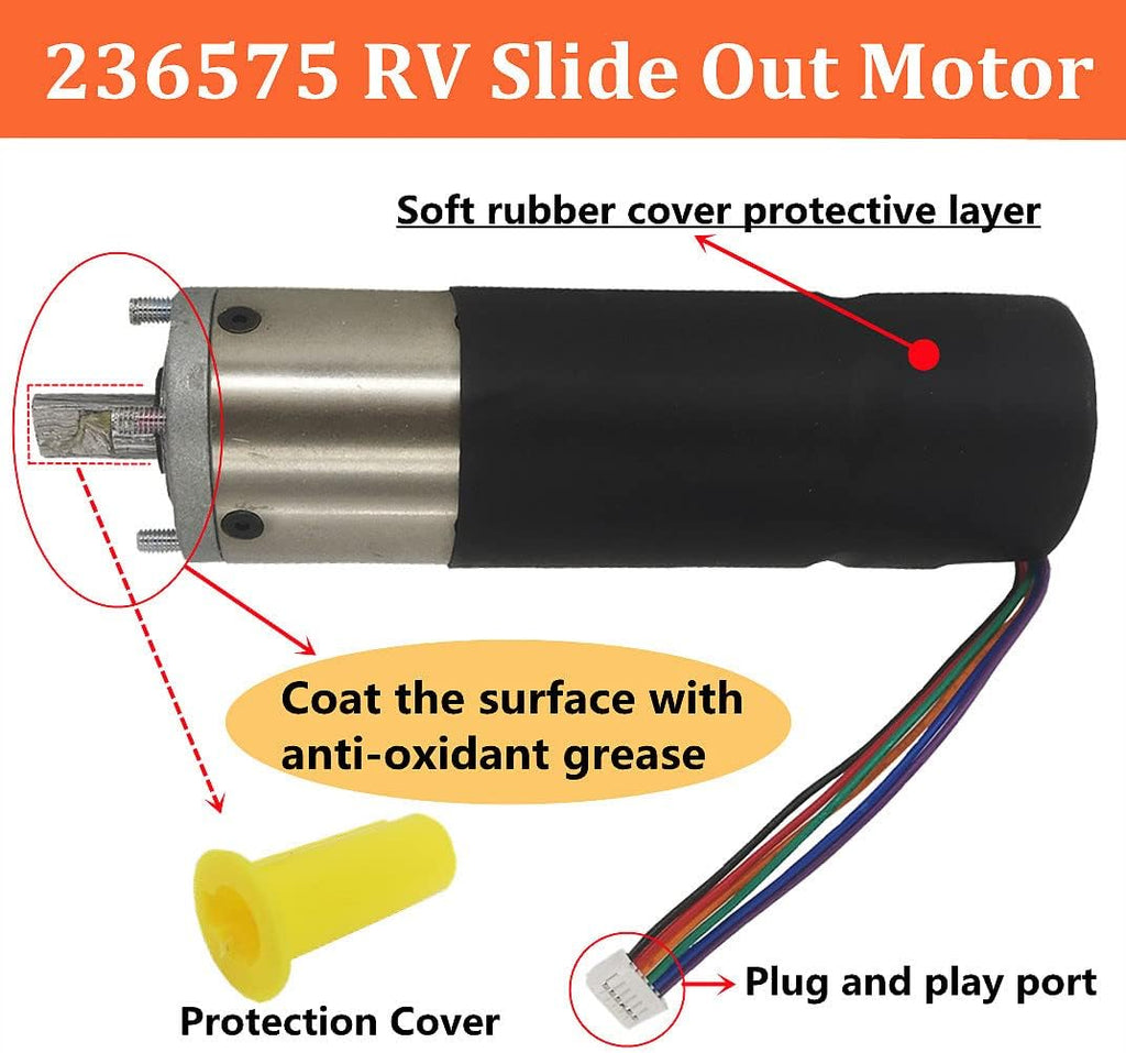 Black RV in-Wall Slide Out Motor J816