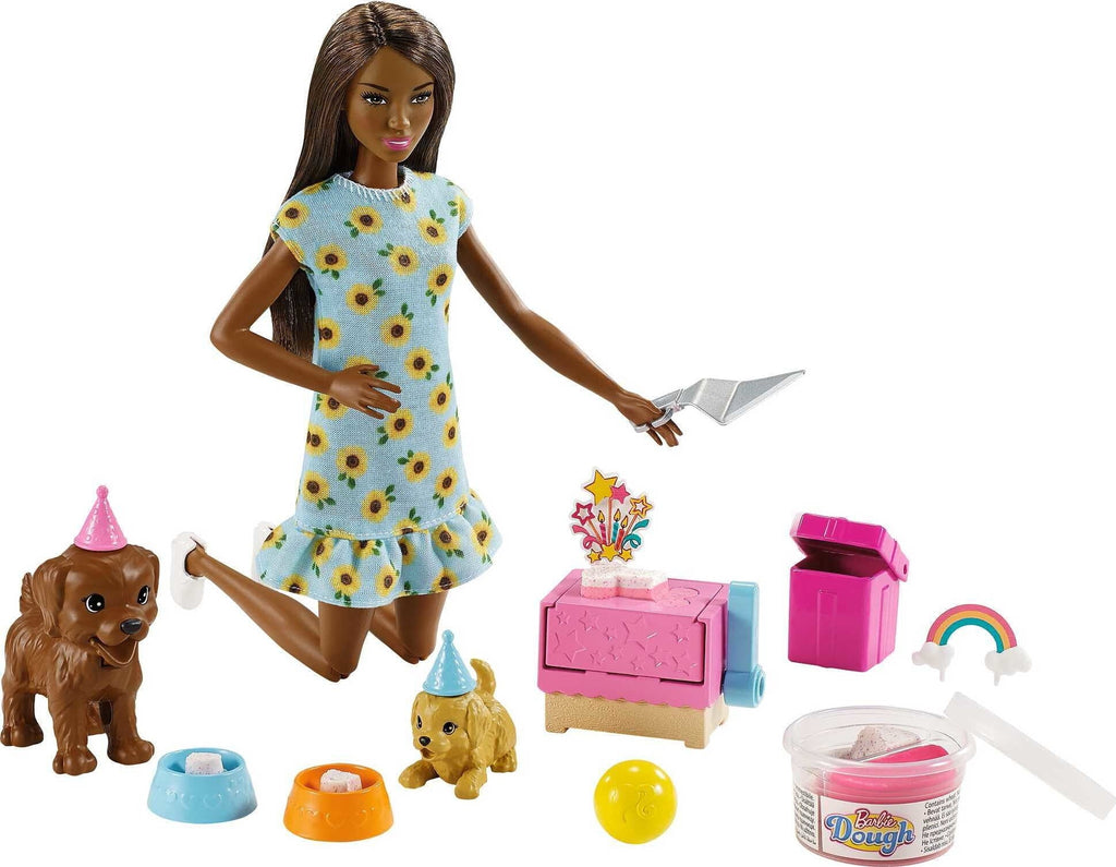 Brunette Doll & Playset with 2 Puppies, Cake Molds, Dough & Accessories N282