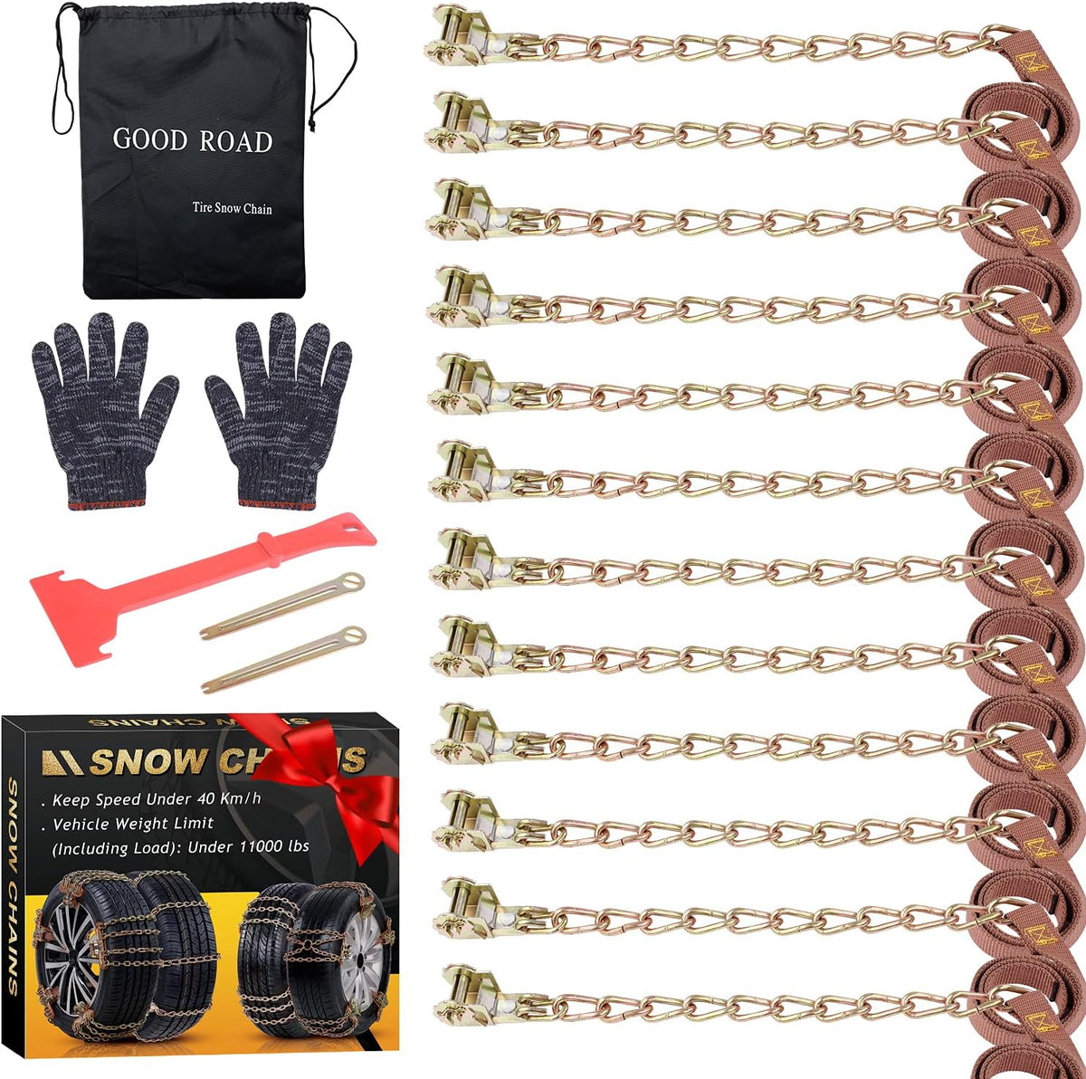 Tire Chains 6 PCS Adjustable Lock O244490
