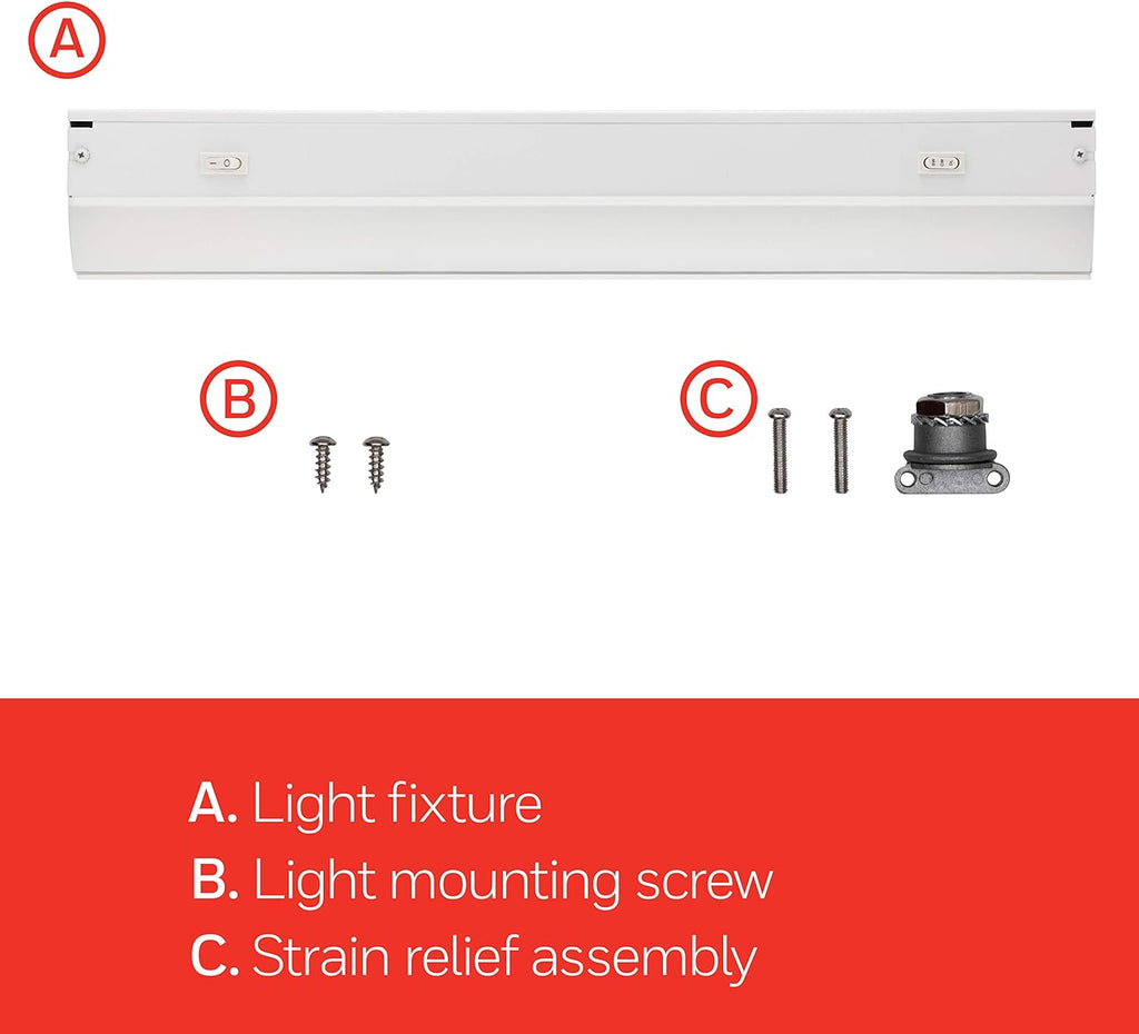 24in. Direct Wire LED Light Fixture, Selectable White, Selectable Brightness P60478