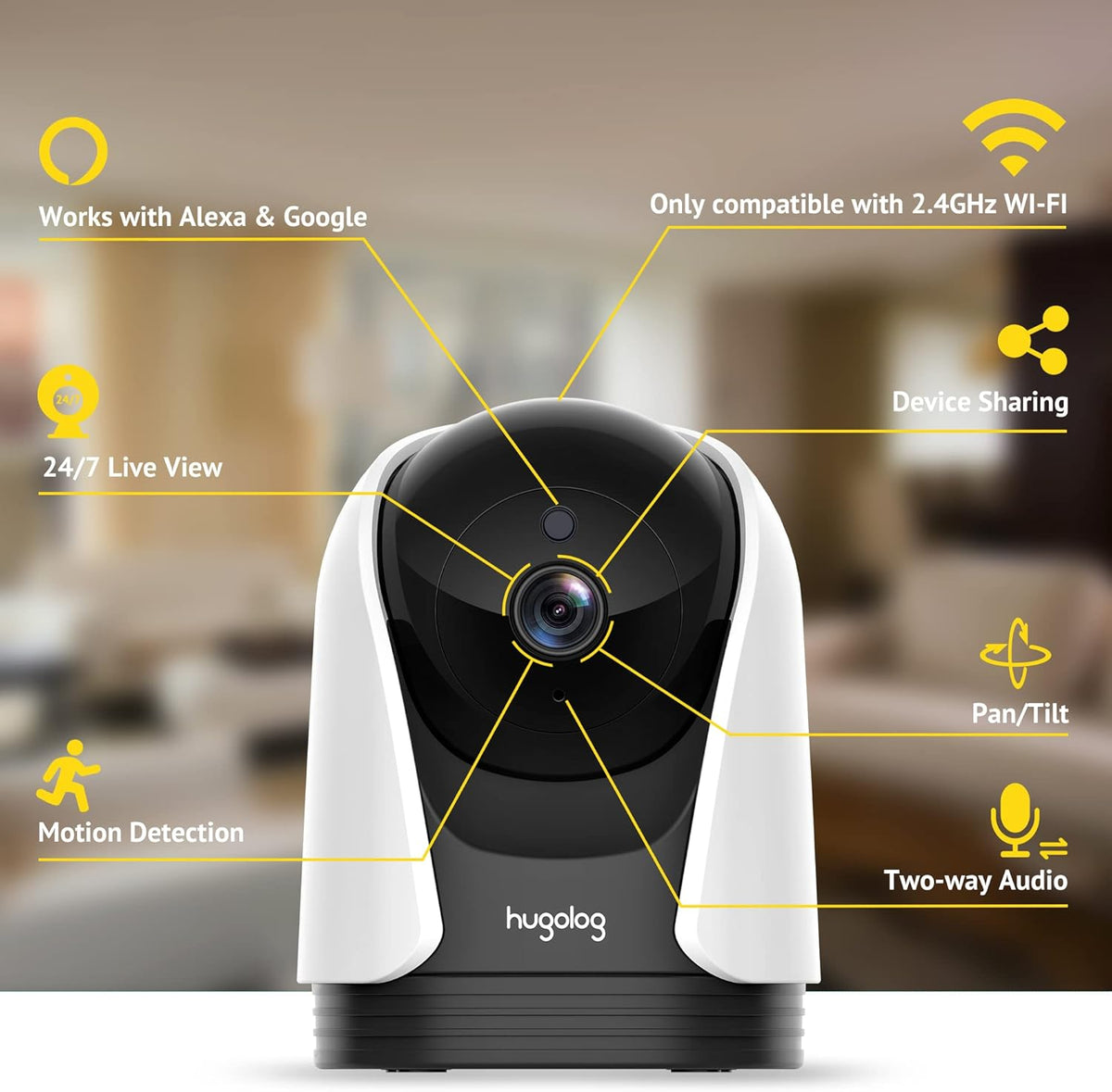 2K Indoor Wi-Fi Security Camera with Motion Detection R32639