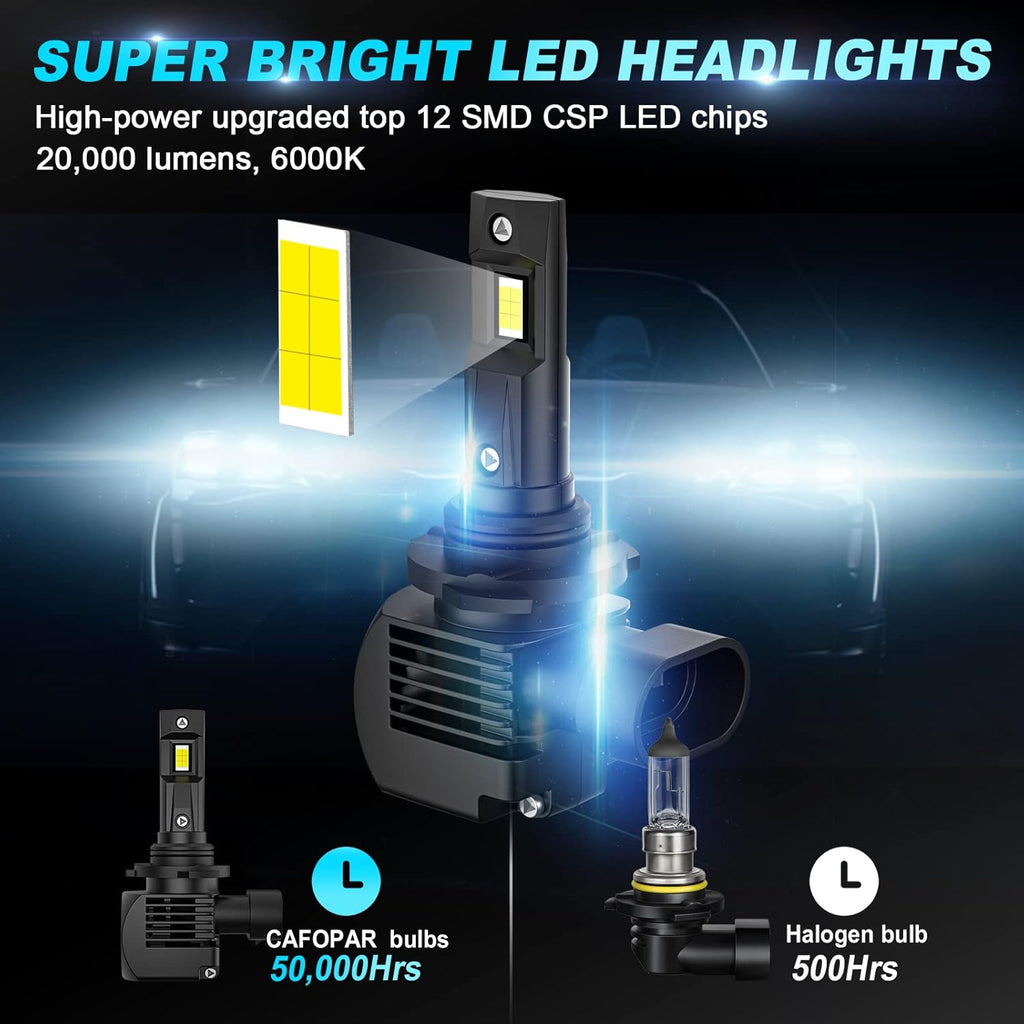 9006 LED Headlight Bulb Low and High Beam Cool White 6000K A1229