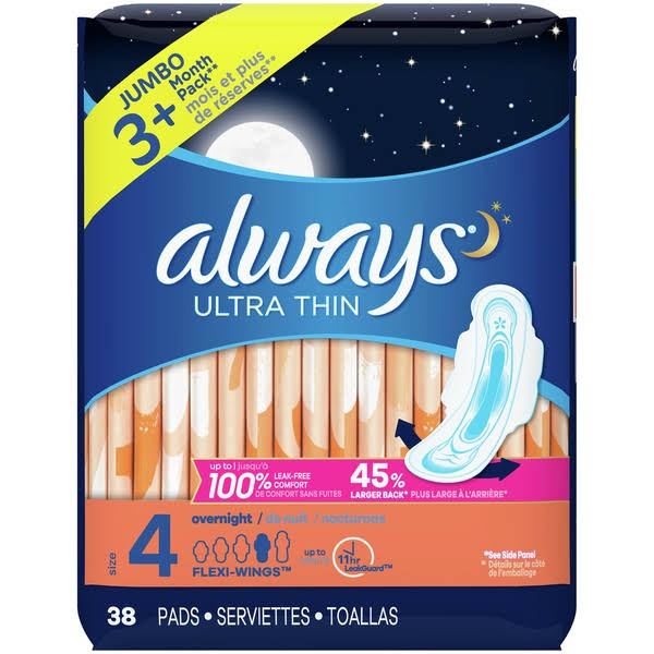 Ultra Thin Overnight Pads 38 ct R17635