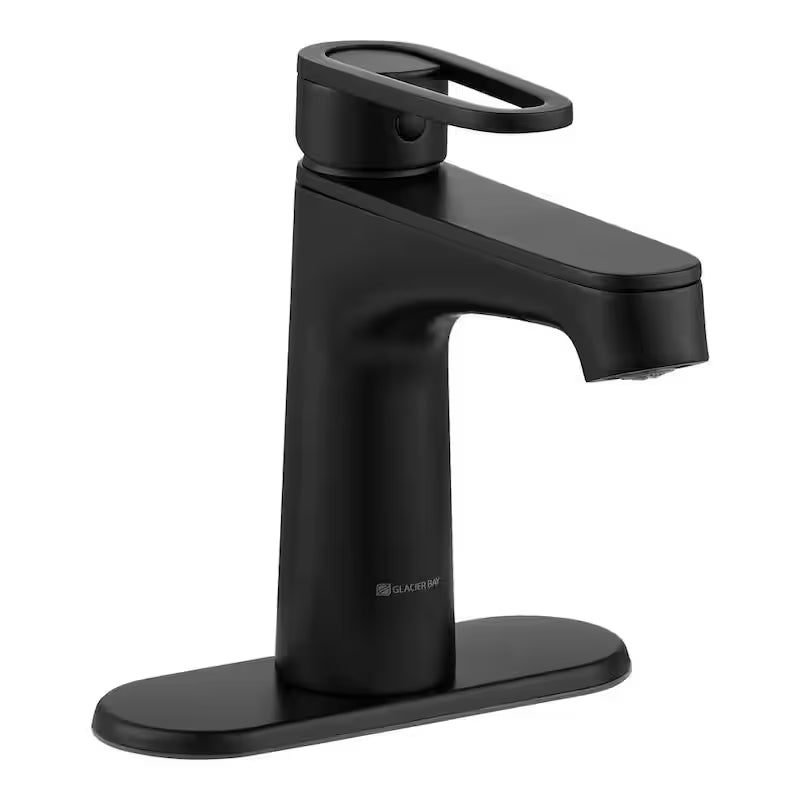 Single Hole Single-Handle Bathroom Faucet in Matte Black W473