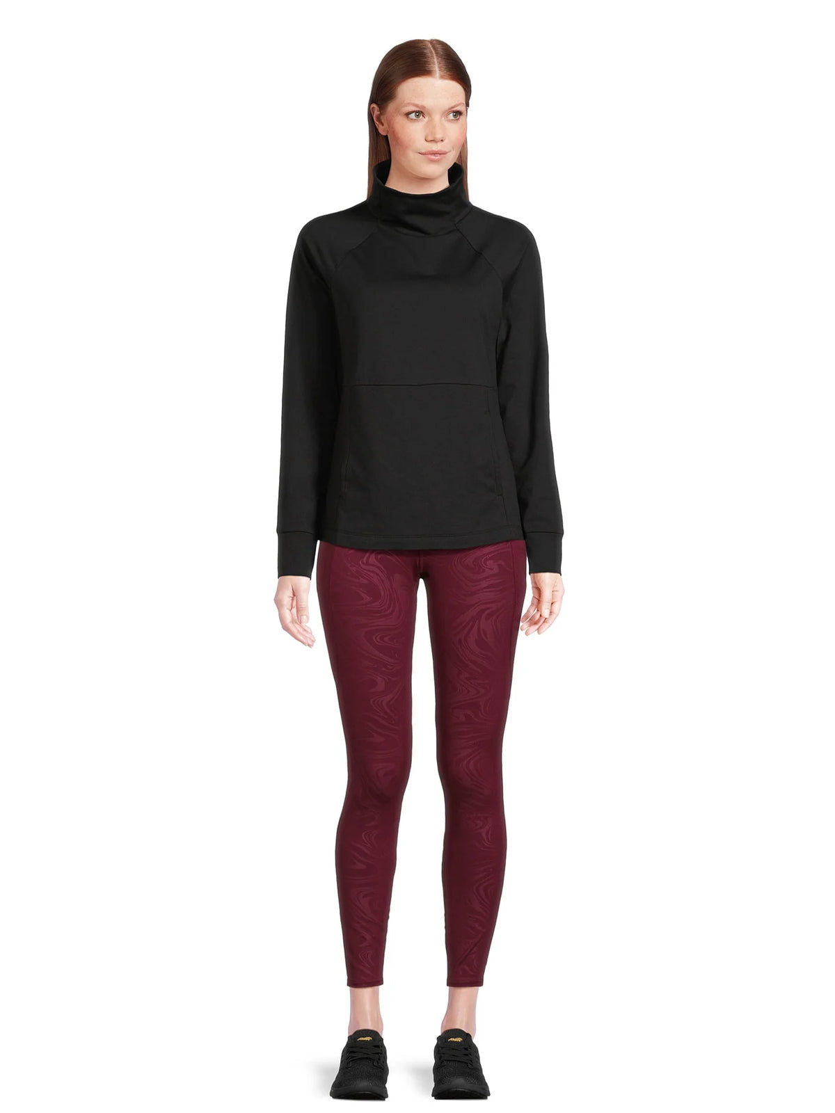 Mock Neck Long Sleeve Pullover Top V8321