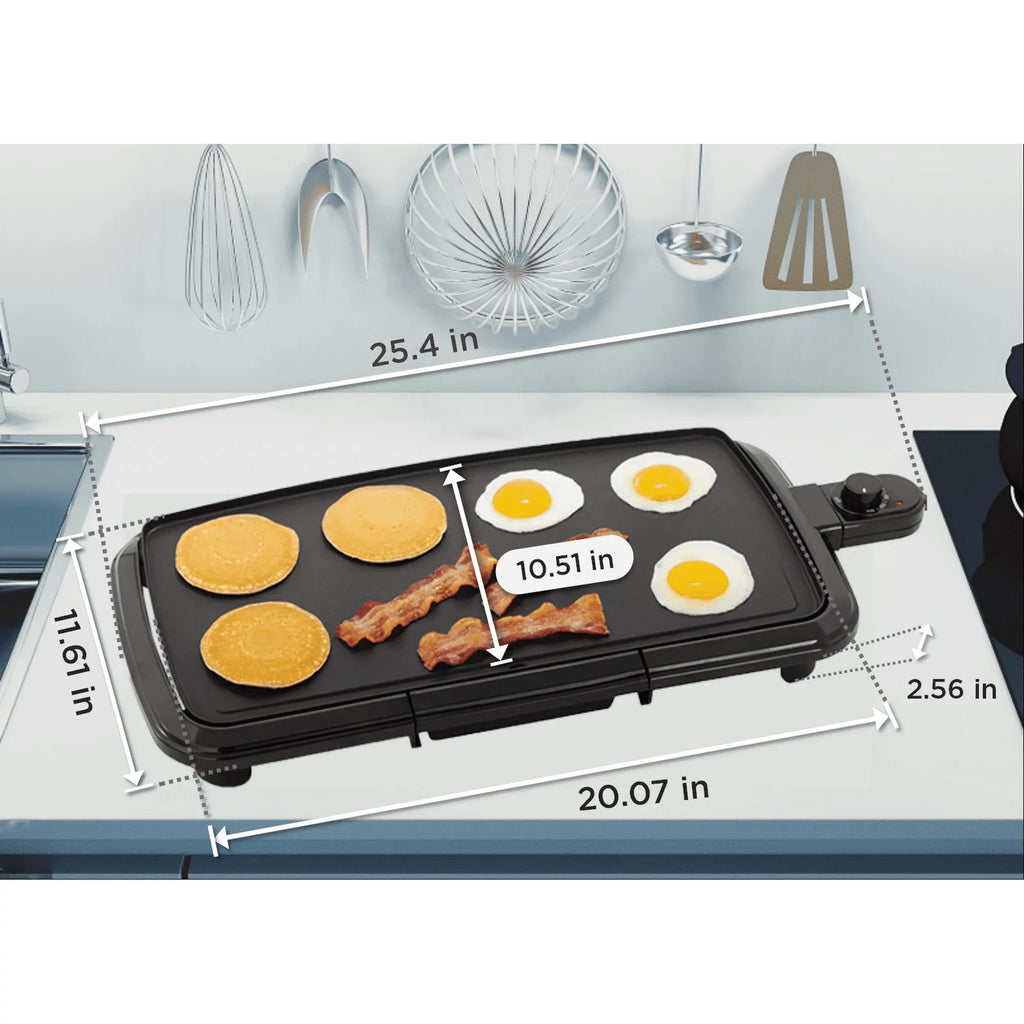 Black Griddle with Adjustable Temperature Control A2521