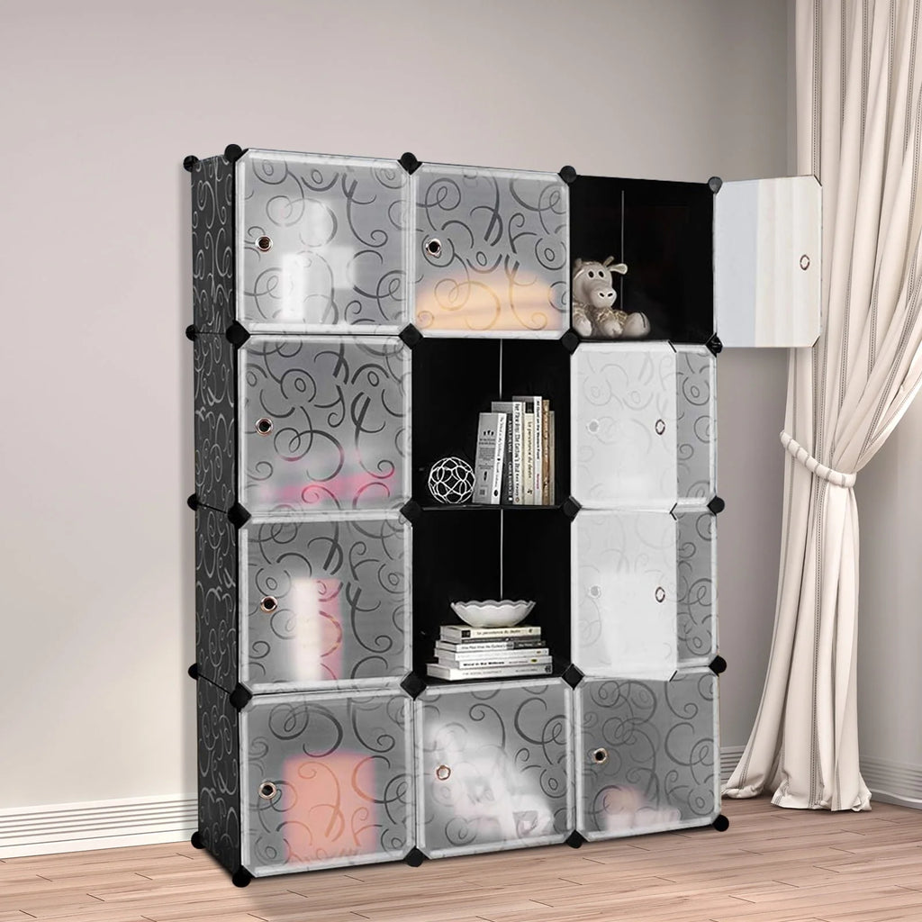 14'' x 14'' 12 Cube Storage Organizer with Doors I427