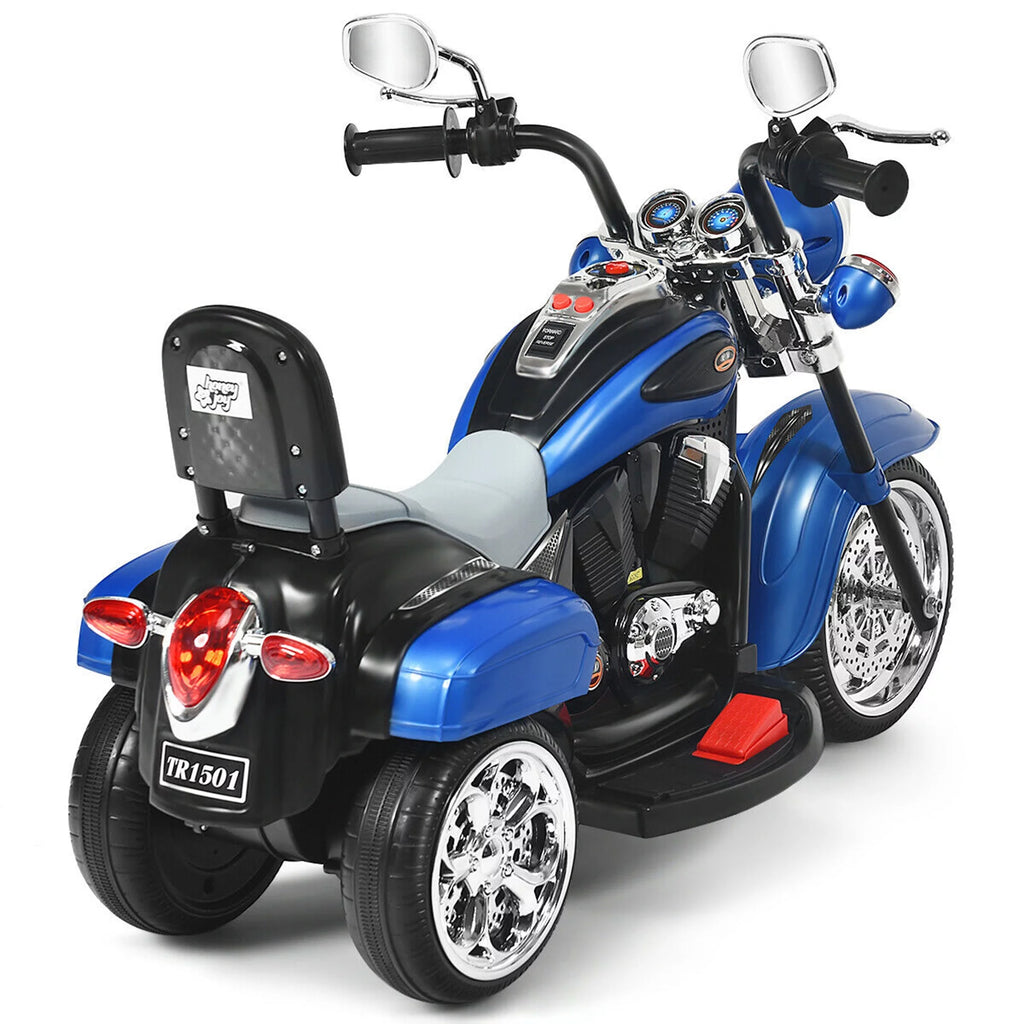 6V Kids Ride On Motorcycle 3 Wheel Trike with Headlight White P287953