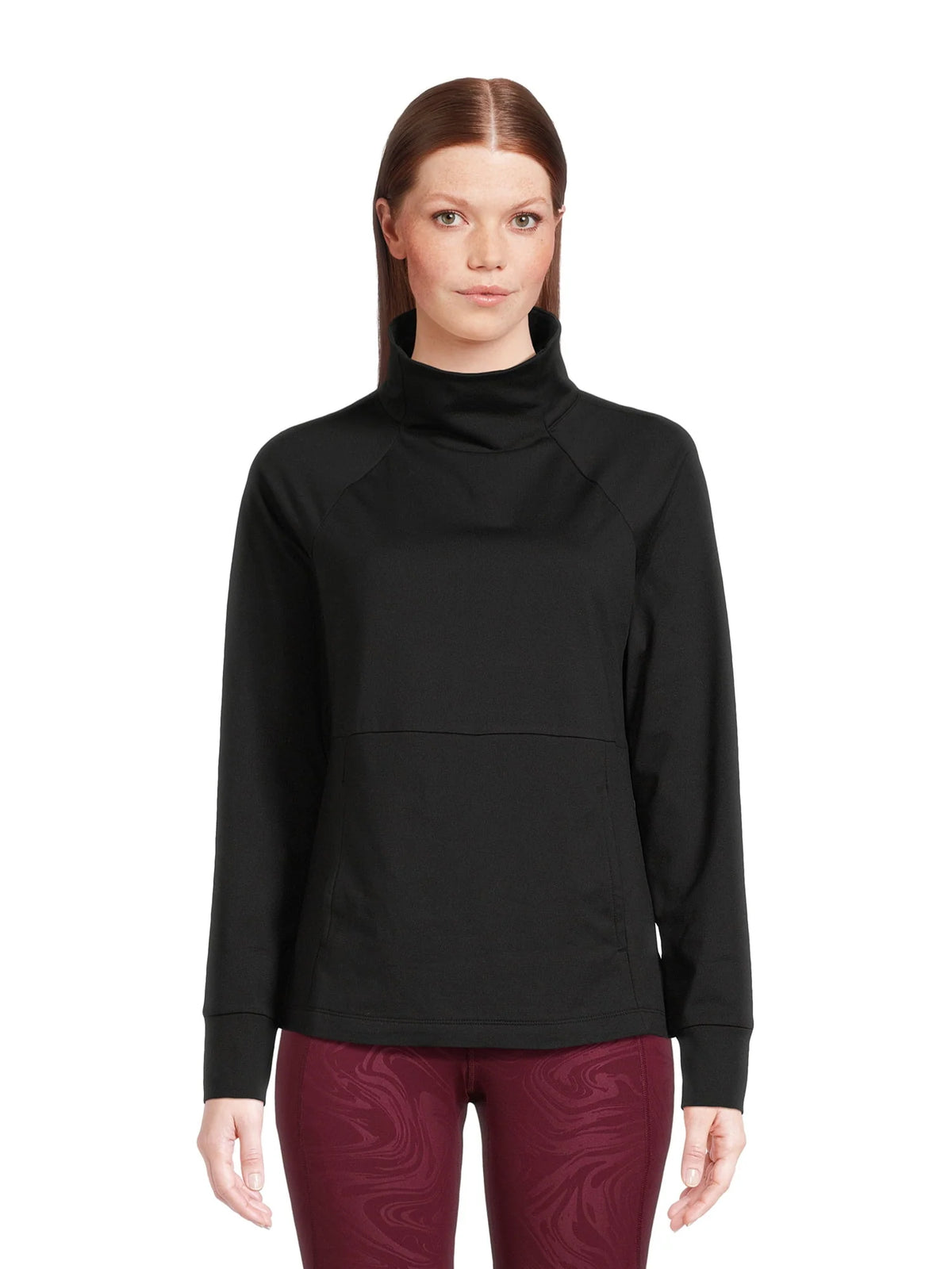 Mock Neck Long Sleeve Pullover Top V8321