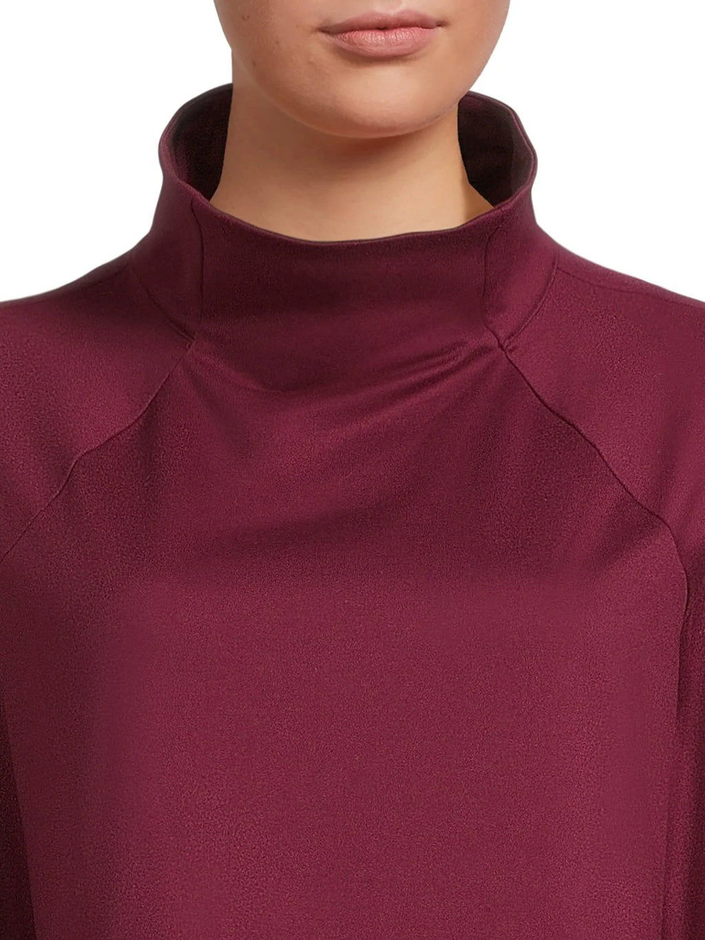 Mock Neck Long Sleeve Pullover Top V8321