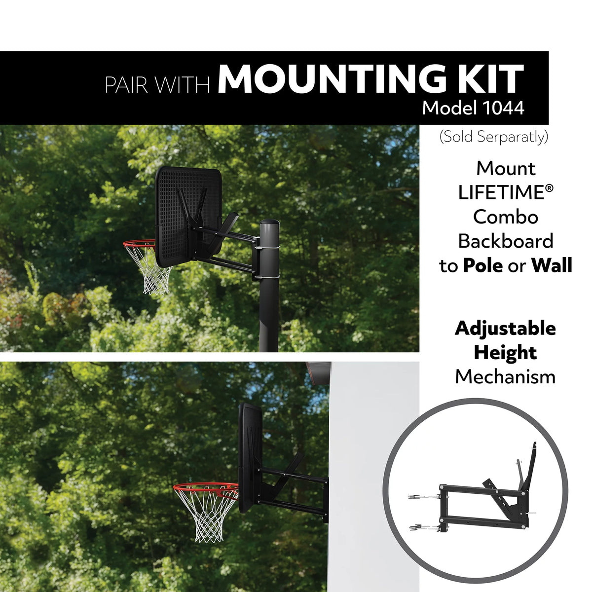 Basketball Backboard and Rim Combo 44 inch Polycarbonate T23360