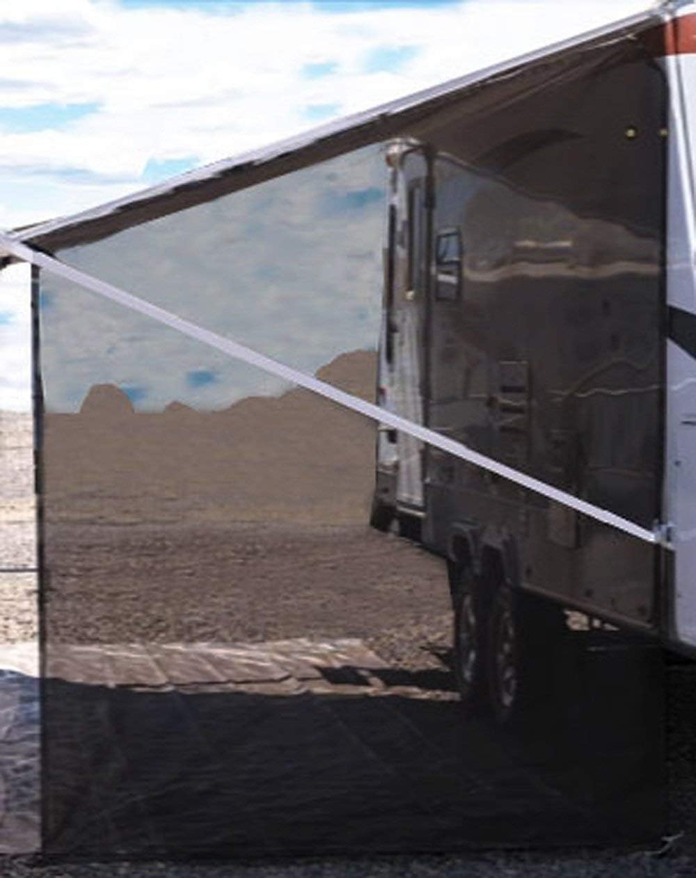 Black 9'X7' Mesh RV Awning Sunshade F930