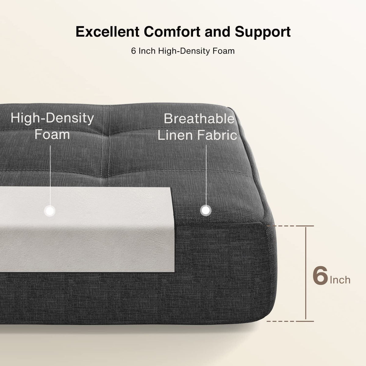 Light Gray Sleeper Sofa Bed P8545