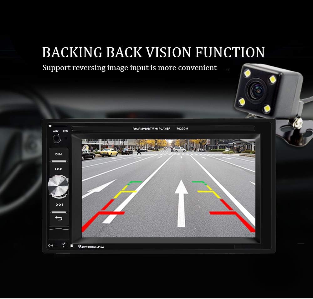 Double Din Bluetooth Car Stereo 6.2 Inch Touch Screen MP5 Player with Backup Camera C1365