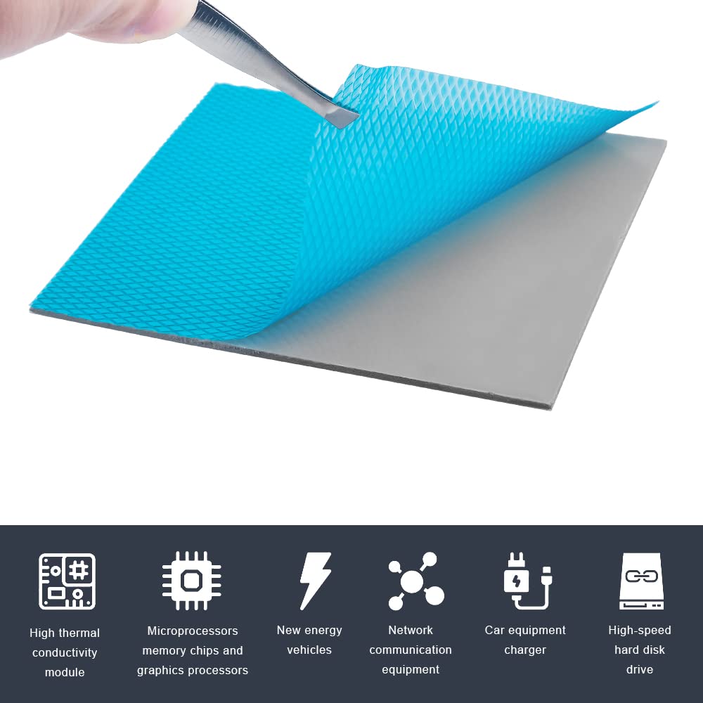 Thermal Pads 120x120x1.5 mm 12.8W/mK Silicone Pad Pack of 2 J518574