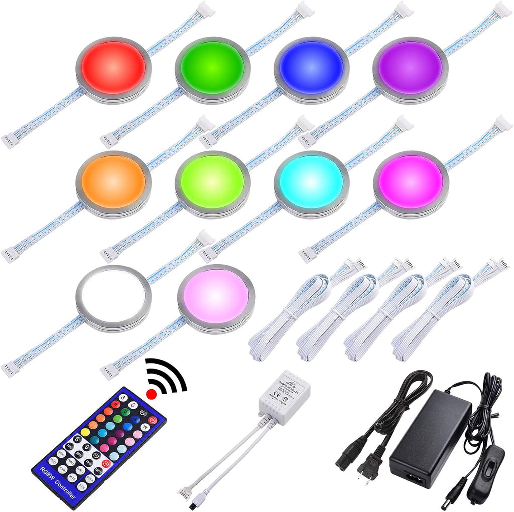 Linkable RGBW Under Cabinet LED Lighting Kit, 8 Lights F664634