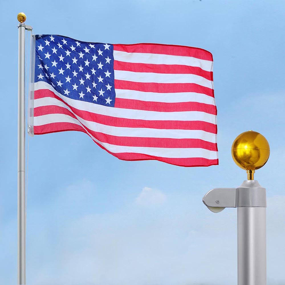 Aluminum Flagpole with US American Flag B6573