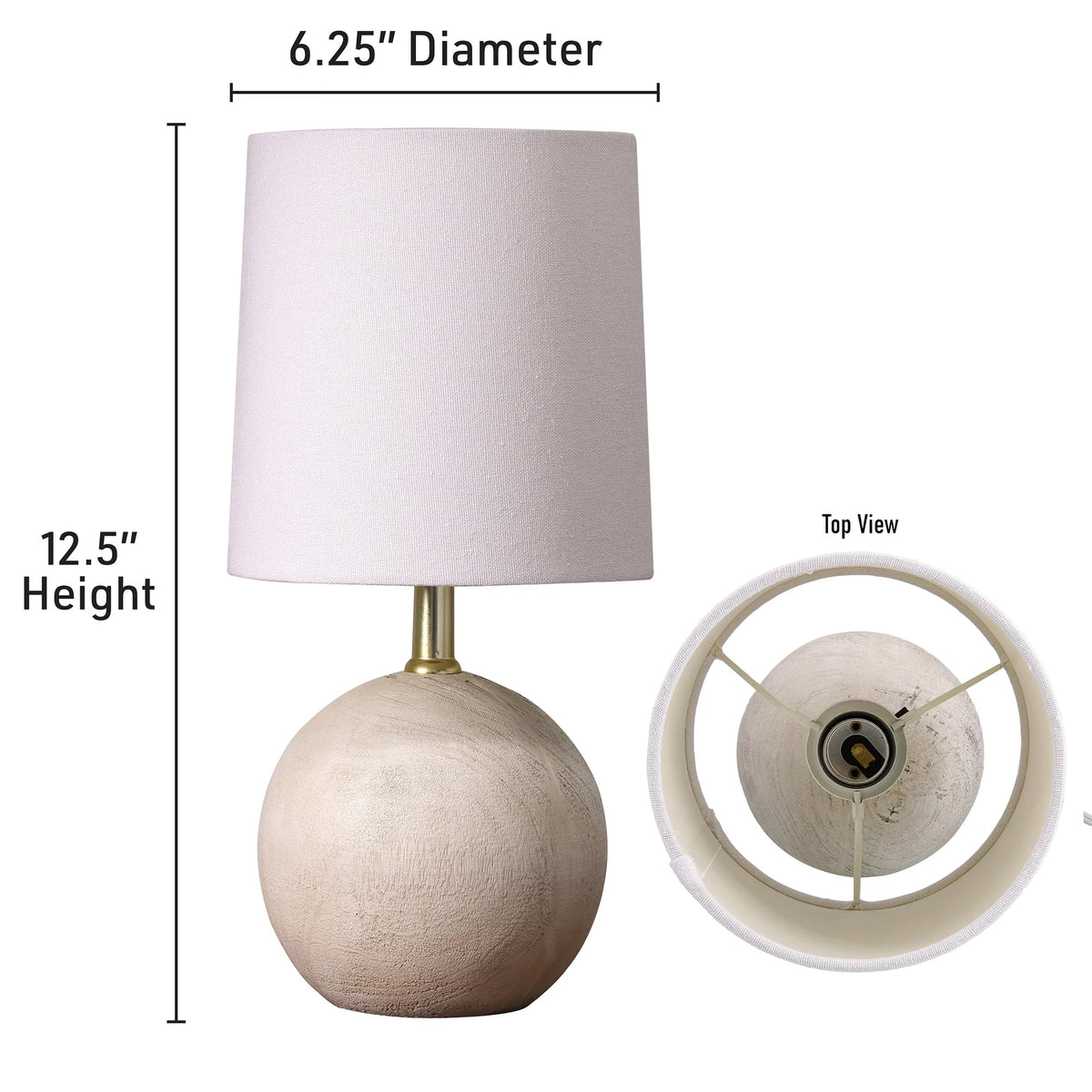 Natural Grey Resin Table Lamp H161