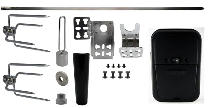 Rotisserie Cordless Motor, Spit, Forks and Bracket Kit I24675