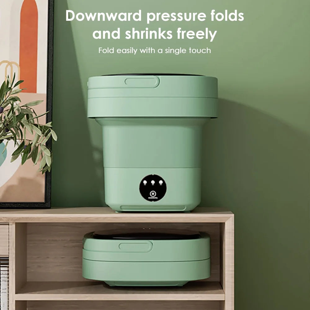 Foldable Portable Mini Washing Machine 8L Green V3055