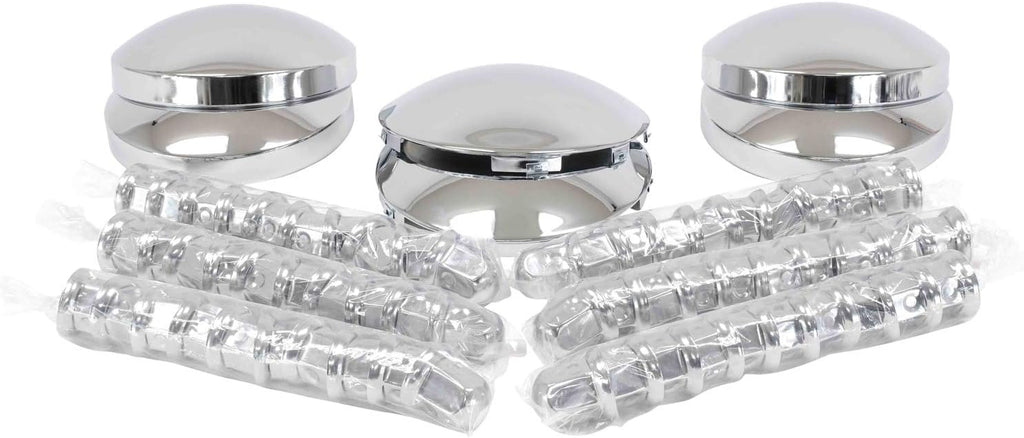 Steel Chrome Hub Caps and Lug Nut Covers D782