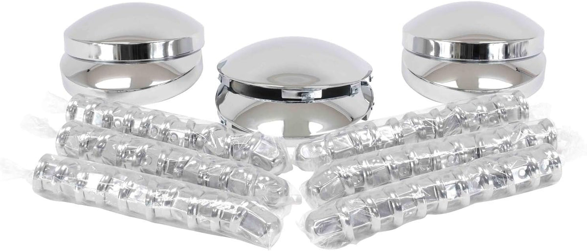 Steel Chrome Hub Caps and Lug Nut Covers D782