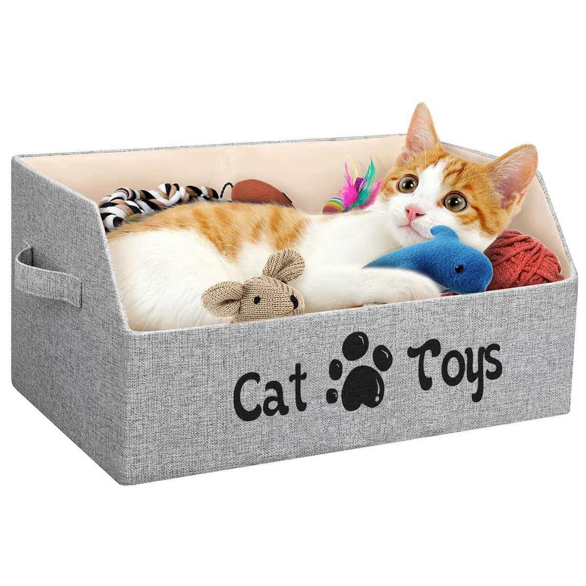 Large Foldable Cat Toy Storage Basket T4612