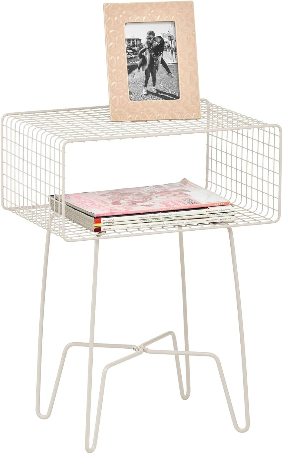 Chrome 2-Tier Metal Side Table with Storage Shelf A191482