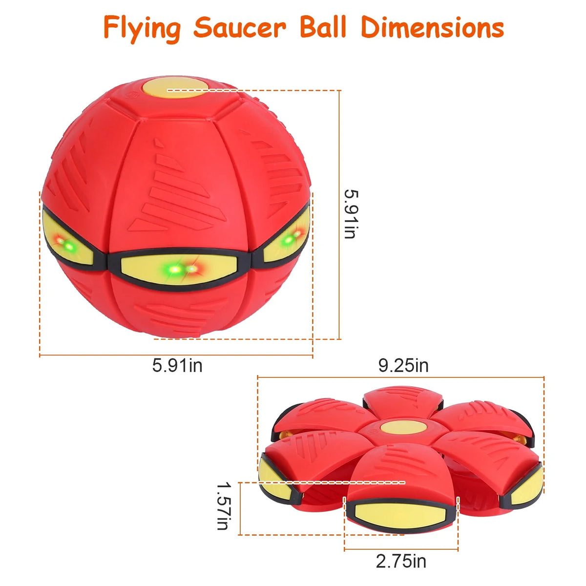 4 Pack LED Flying Saucer Ball Dog Toy Y7517