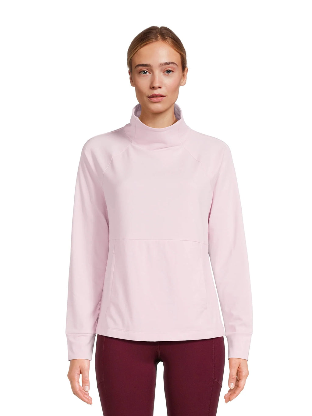 Mock Neck Long Sleeve Pullover Top V8321