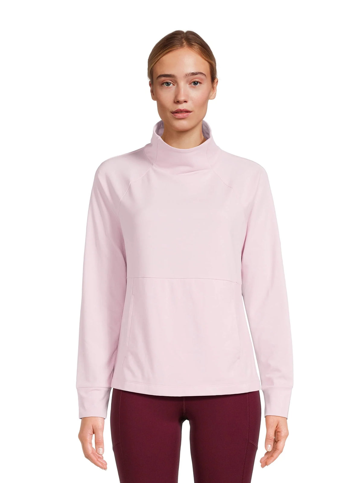 Mock Neck Long Sleeve Pullover Top V8321