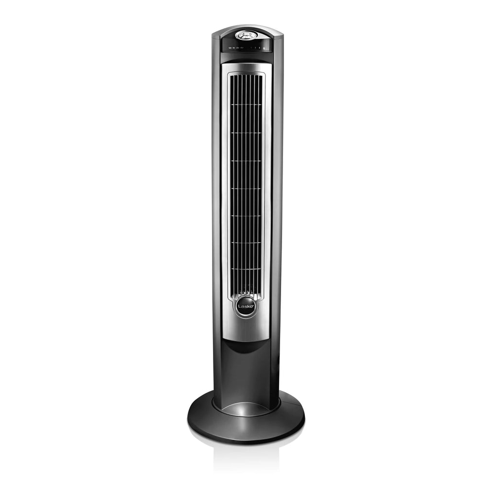 42 Tower Fan with Remote, Gray/Brown Y249409