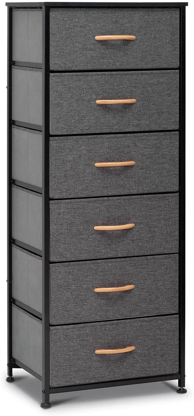 6 Drawer Fabric Dresser with Metal Frame S746