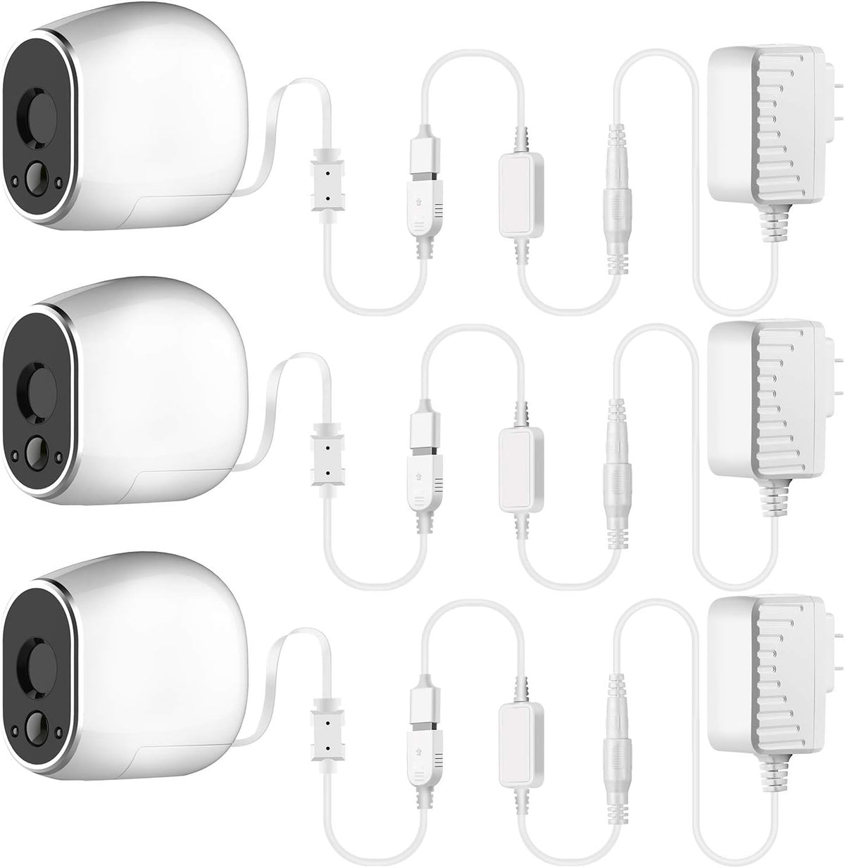 White Weatherproof Outdoor Power Adapter with 20 ft Power Cable B8224