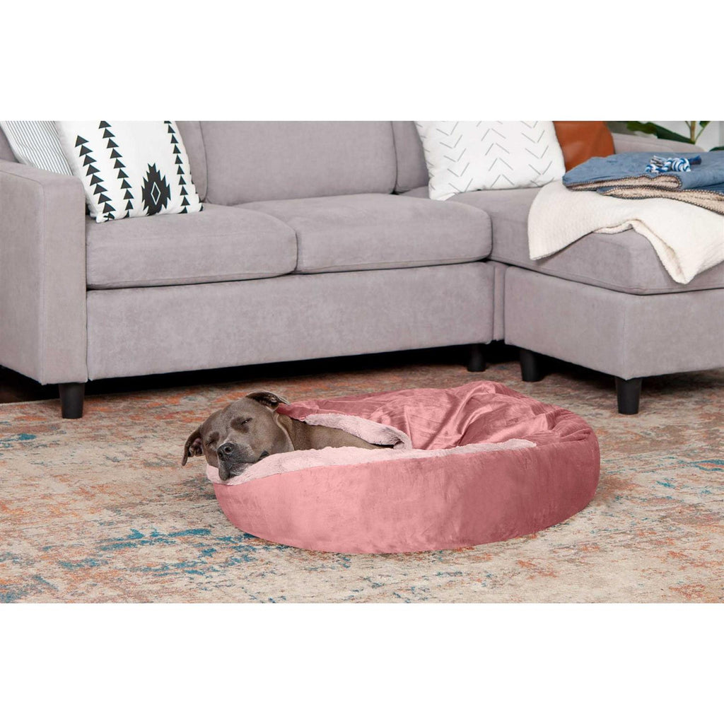 Faux Fur Hooded Donut Bed Q61997
