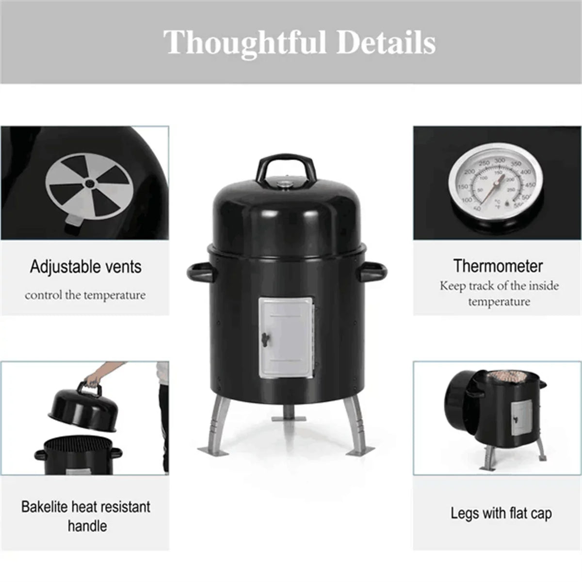 Portable Charcoal Grill & Smoker Z752870