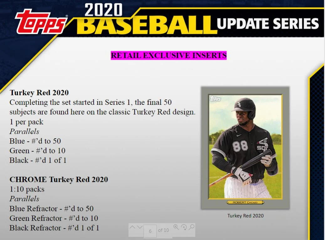 2020 MLB Baseball Trading Cards Blaster Box 98 Cards V3479