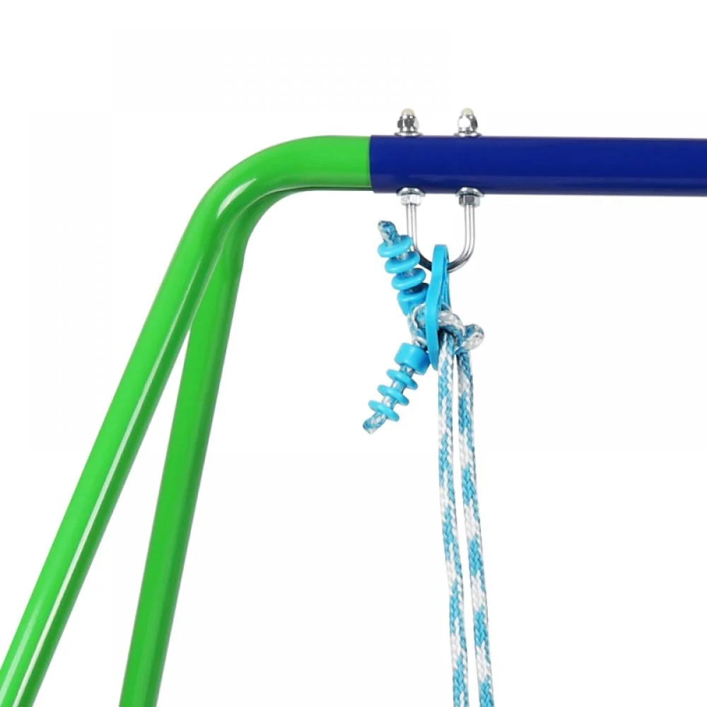 Folding Metal Swing Play Set with Safety Harness I574923