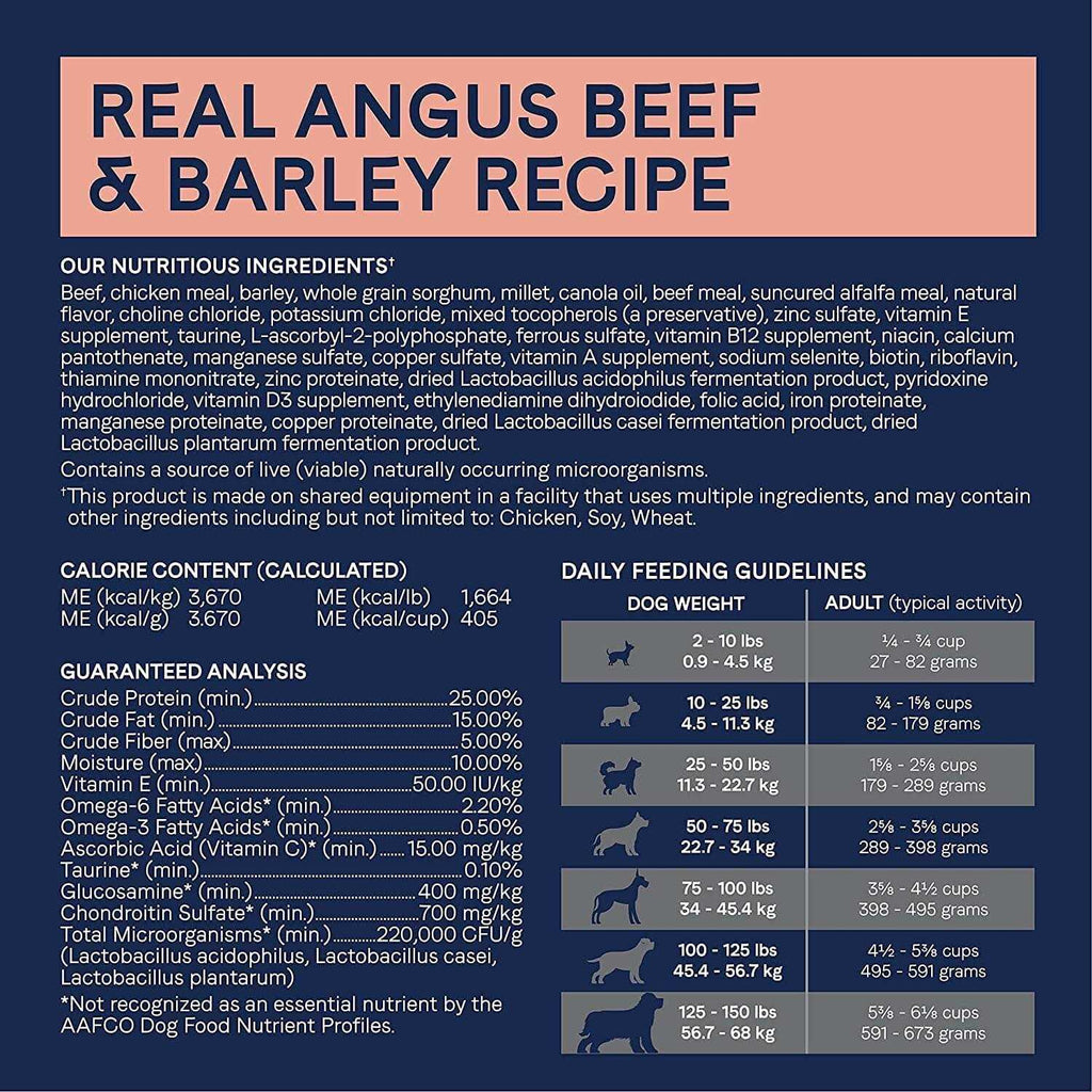 Beef & Barley Recipe Dry Dog Food S6184