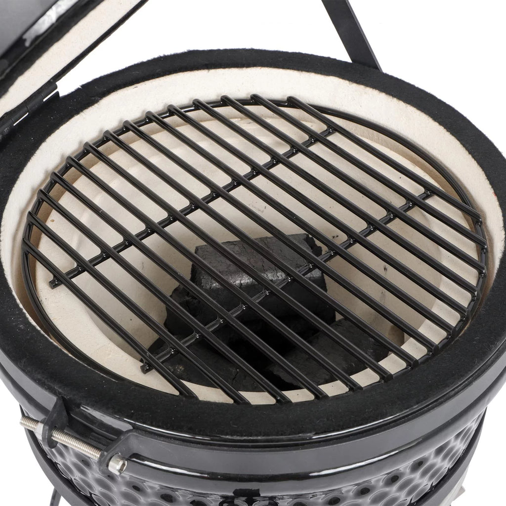 13in Round Ceramic Charcoal Grill Black F370782