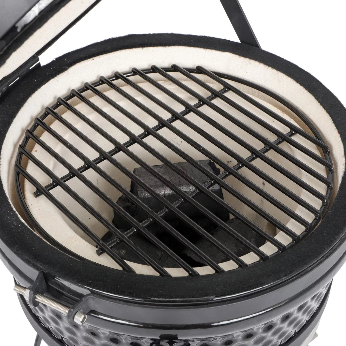 13in Round Ceramic Charcoal Grill Black F370782