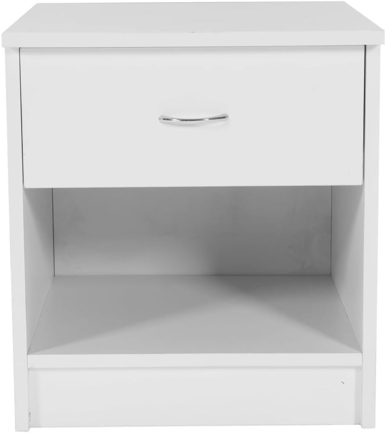 1/2 Drawer Wood Nightstand with Storage Shelf W45118