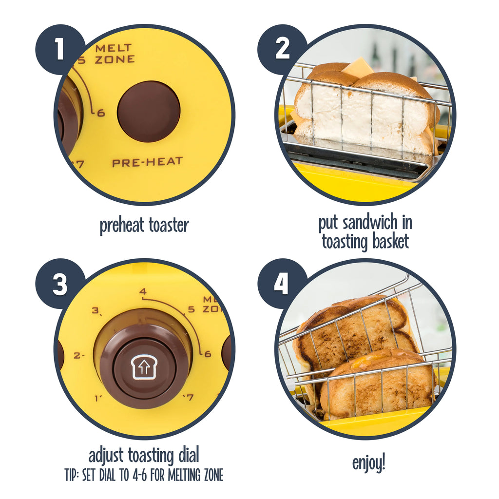 Grilled Cheese Sandwich Toaster with Extra Wide Slots R8412