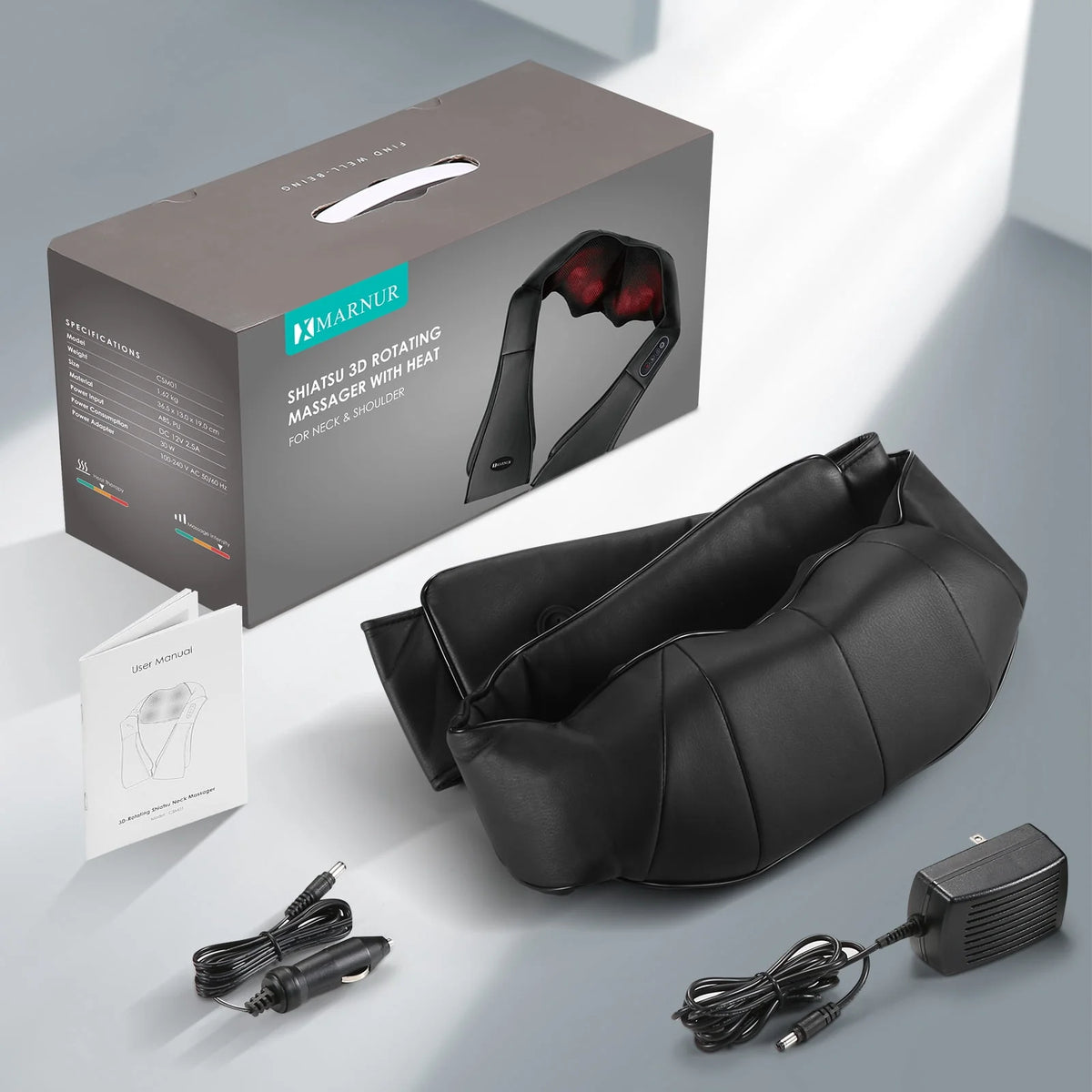 Black 3D Deep Tissue Kneading Shiatsu Neck and Shoulder Massager with Heat U63868