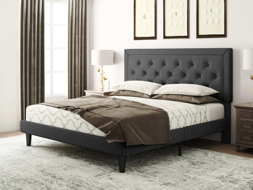 Queen Size Upholstered Platform Bed Frame U6542