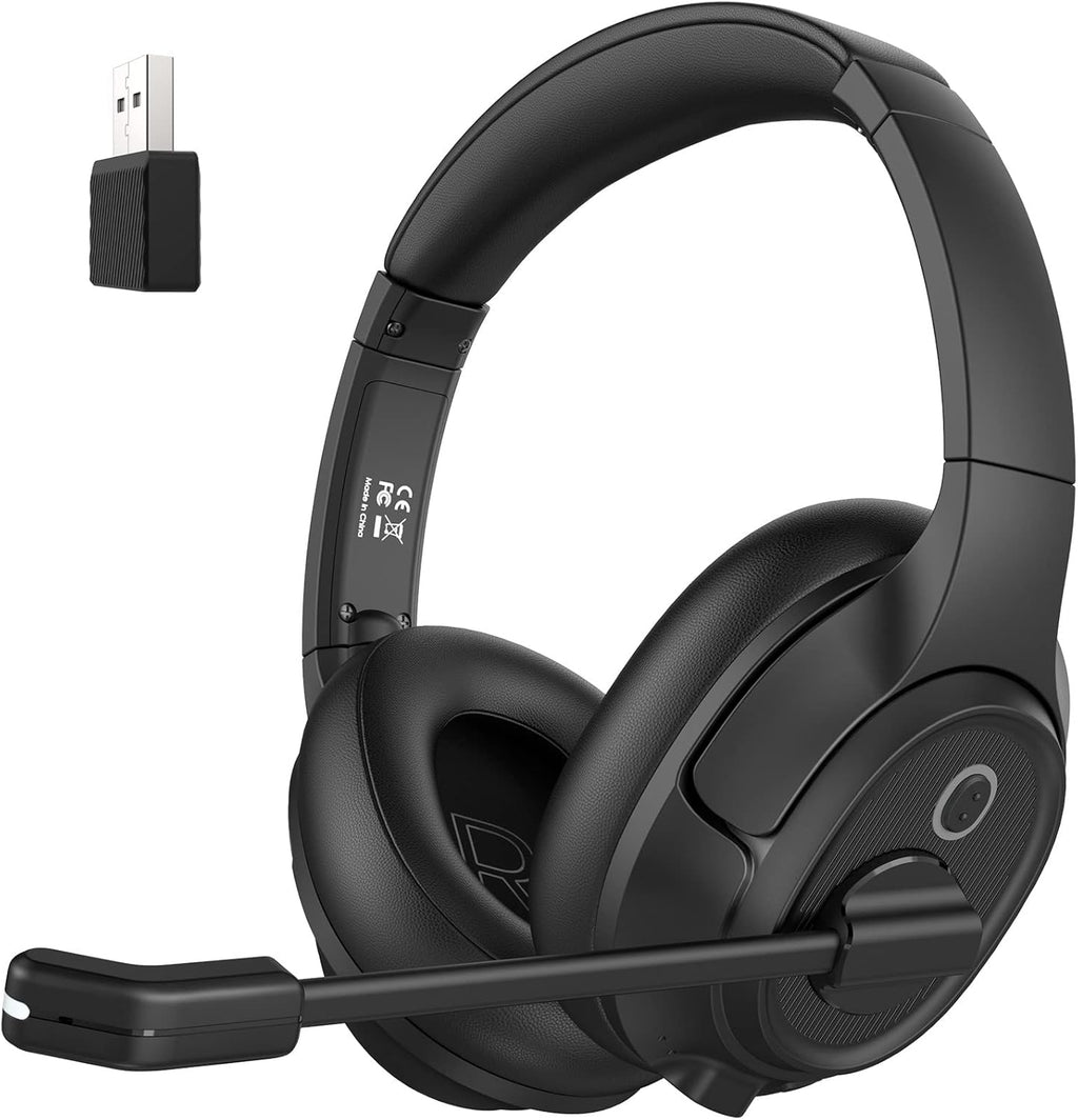 Bluetooth Headsets with Microphone & USB Dongle, 30 Hours Talk Time, Over-Ear Wireless Headphone J97821