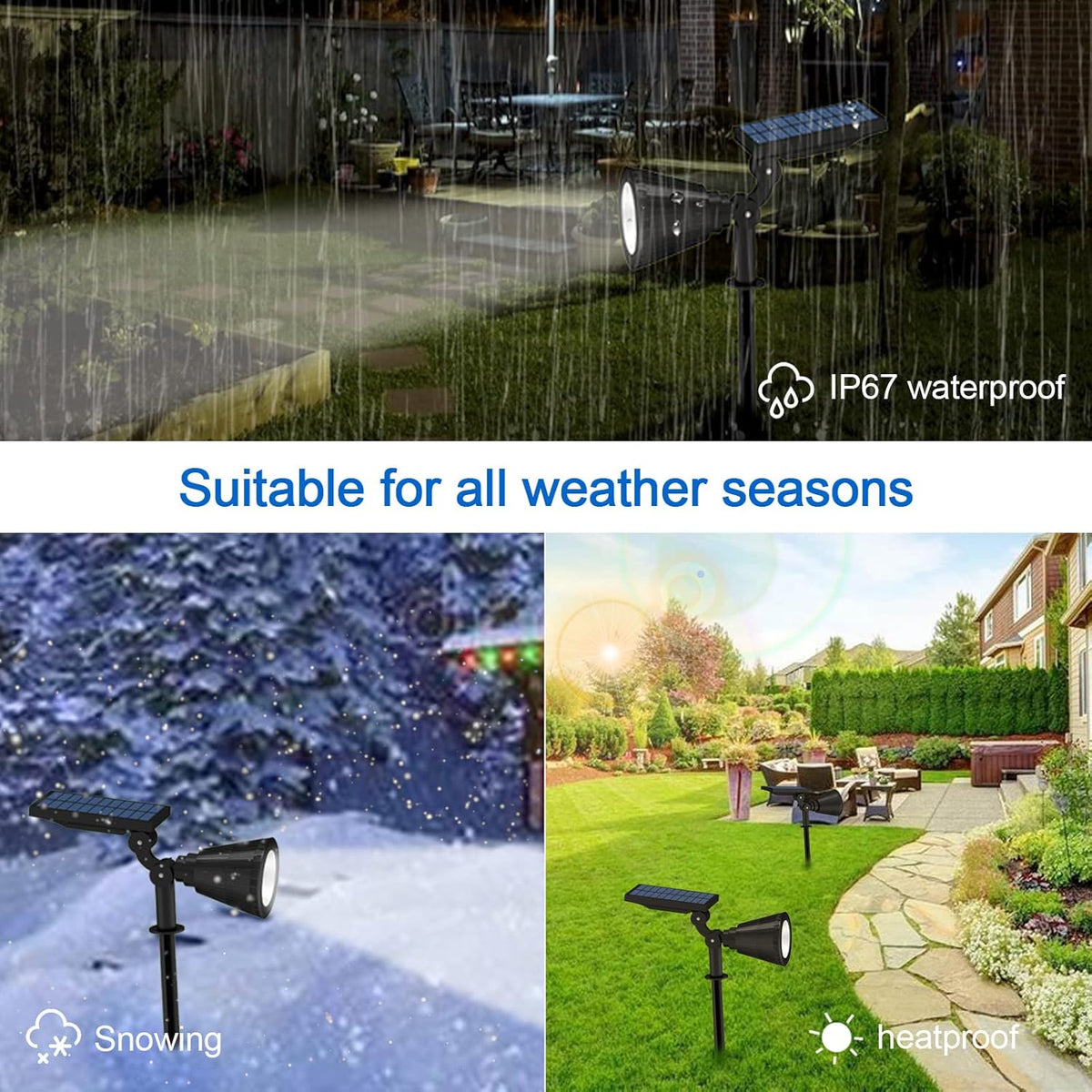 Adjustable Waterproof Solar Spot Lights 4 Pack C20344